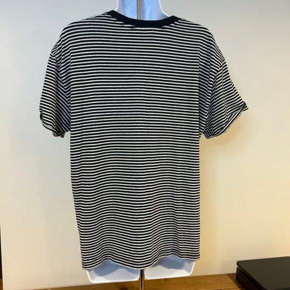 FRAME Sz L Stripped Cotton T Shirt Preppy Classic Minimalist Comfort Nautical - Picture 4 of 7